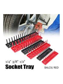 3-Piece Plastic Socket Tray Set - Stackable Durable Storage Boxes, Fits 1/4", 3/8", 1/2" Sockets - Essential Garage Tool Organizer For Mechanics And DIY Enthusiasts - A - View 1