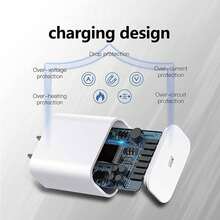 20W Portable Fast Charger + 3.3ft/100cm Type-C To Type-C High-Efficiency Data Transfer Braided Cable, Compatible With IPhone 16/16 Pro/16 Pro Max/16 Plus/15/15 Pro/15Pro Max/IPad Mini6/IPad Air4/IPad Pro,Phone ChargerHigh Output Power - US A Type Plug(110-127V) - View 5