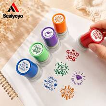 5pcs 2.5cm Colorful Teacher & Parent Grading Stamps, Praise & Encouragement Stamps, Round Colorful Set, English Global Learning Reward, Colorful Patterns & Motivational Phrases, 5 Colorful Patterns Suitable For Teachers And Parents To Grade Homework, Encouraging Language, Well Done, Superb, Back To School Season Teacher Gift - Sets - View 7