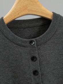 GIGOGOU Autumn/Winter Fashion Women's Knit Casual Cardigan, Soft & Comfortable Long Sleeve Sweater Jacket - Grey - View 10