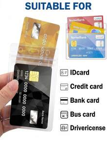 2/4/10pcs Transparent Waterproof ID Badge Holders, Vertical Or Horizontal, Clear PVC Plastic Card Sleeves With Clips, Suitable For Students, Office Employees, Business Name Tag Protection - Multiple Specifications - View 6