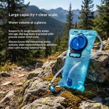 1PC Leakproof Hydration Bladder, TPU Outdoor Water Reservoir Bag With Drinking Tube Bite Valve, Foldable Water Storage Pouch For Hiking Camping Cycling Running - Outdoor Water Bladder - View 2