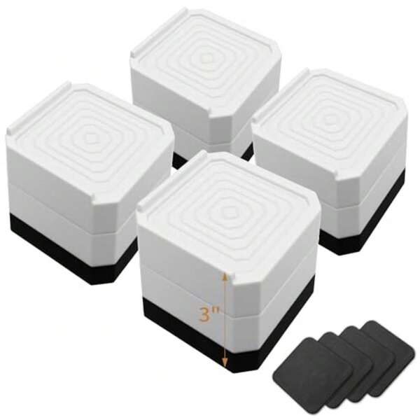 Elevadores de cama ajustables resistentes para muebles y sofás para marco de cama, patas de sofá, escritorio, lavadora, soporta hasta 4000 libras paquete de 4,color, dos capas de 3