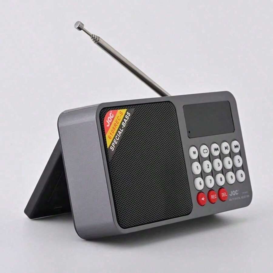 Radio Darurat Portabel Mini Tenaga Surya AM FM SW, Layar LED, Speaker Bluetooth Nirkabel, Senter, Power Bank, Mendukung Kartu TF, Slot USB, Penerima Darurat untuk Berkemah di Luar Ruangan, [Kapasitas Baterai: 1200mAh] - View 1