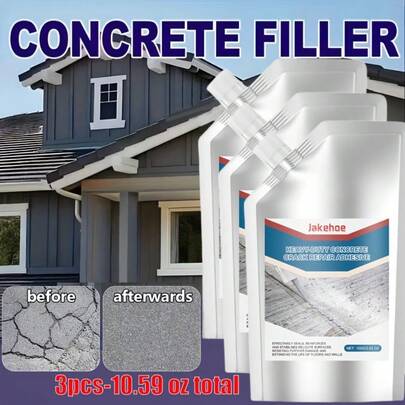 3pcs Concrete Crack Filler | Self-Sealing Waterproof Sealant For Floors & Walls, Easy Home Fix - Suitable For Wall, Roof, Ground Hole Filling & Courtyard Crack Repair By Jakehoe