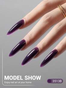 YOKEFELLOW 15mL Jelly Gel Nail Polish Purple Translucent Series Soak-Off UV Cured Summer Manicure Suitable For Nail Salon And Home DIY - Purple - View 6