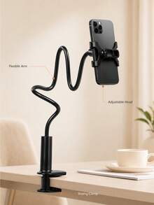 1pc Slouchy Phone Holder Tablet Stand Adjustable Desktop Bedside Fixed Bracket Universal Mobile Device Support Stand Suitable For Watching Videos, Live Streaming, Online Learning And Office Work Bedroom And Desk Hands-Free Phone Accessory - Multicolor - View 2