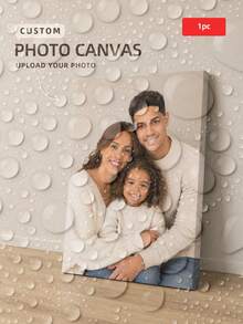 1pc Customized Single Photo Canvas Painting, Photo To Canvas Conversion Service, Any Photo Can Be Customized, Multiple Size Options Available, Decorative Painting Works Also Customizable On Demand. Ideal Gift For Friends, Father, Mother, Family, Suitable For Wedding, School Opening, Christmas, Halloween, Birthday, Party Decoration. - Multicolor - View 11