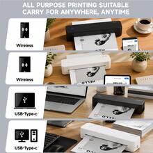 ORICO Desktop Document Printer, A4 Portable Wireless Thermal Printer, Includes 1 Roll Of Thermal Paper, Wireless Connection/Inkless Printing/Built-In Adjustable Paper Tray/High-Definition Fast Printing - Multicolor - View 9