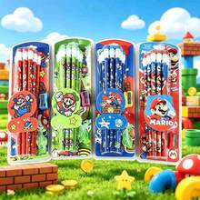 1set Anime Cartoon Themed Pencils, Ideal Reward And Holiday Presents For Learning Lovers(Stochastic Style) - Multicolor - View 2