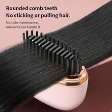 LUYAO Sisir Poni Mini, Sisir Panas Portabel Isi Ulang, Sikat Rambut Lurus Tanpa Kabel, Pengisian Daya USB, Rambut Halus dan Mengembang. 2000mAh - Berwarna merah muda - View 3