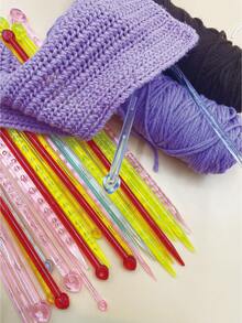 Colorful Crystal Straight Knitting Needles, 4.0-10.0mm Multiple Sizes Available, Polished Smooth Needle Body, Easy For Beginners To Operate, Home Stress Relief DIY Knitting Tool, Specifically Designed For Knitting Scarves, Sweaters, Shawls, Essential Yarn Craft Tool For Home Knitting Enthusiasts And Beginner Knitters - Crystal Knitting Needle - View 8