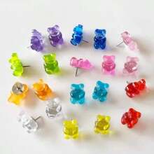 10pcs/20pcs/40pcs Cute Bear Push Pins, Creative Cartoon Resin Map Tacks For Cork Board, Photo Wall Decoration Pins, Assorted Colors - Mixed Color Bear Push Pins - View 7