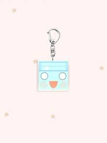 1/6Pcs Minimal Dandy's World Cute Bag Charms, Geometric Color Block Kawaii Portrait Key Ring Car Accessories Gift For Fans Suitable As Birthday, Halloween, Back To School Gifts - Multicolor - View 11