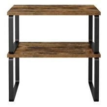 SONGMICS Set di 2 Scaffali da Cucina, Impilabili, per Armadietti da Cucina, Espandibile, Metallo e Legno, Marrone - Visualizzare 6