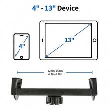 67" Tablet Tripod Floor Stand Phone Adjustable Universal For 4-12.9" Phone Pad - Black - View 6