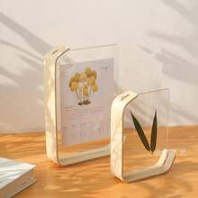 Nordic Style Acrylic Minimalist Premium L-Shaped Photo Frame, Niche Desktop Display Decor, 6 Inch 7 Inch - A - View 2