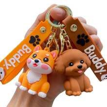 1pc Cartoon Cute Puppy Keychain Plush Pendant, Adorable Bag Charm Doll, Claw Machine Doll, Small Gift - Yellow Cat - View 5