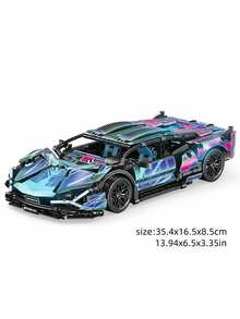 1200+ Set Blok Bangunan MOC Balap Mobil Klasik Pink/Hitam/Supercar, Model Mainan Mobil DIY, Set Perakitan Mobil Balap, Tema City Tech Speed Champion, Dekorasi Koleksi, Cocok Untuk Dewasa, Remaja, Seri City Tech Champion, Sempurna Sebagai Hadiah Ulang Tahun, Halloween, Natal - MultiWarna - View 10