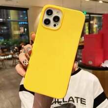 防震液態矽膠手機殼，適用於 iPhone 17E 17 Pro Max 16 15 14 13 12 Mini 11，柔軟防刮超細纖維內裡，兼容 8 Plus 7 6s 軟殼 - 黃色 - 查看 5