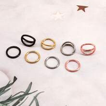 SHZYLN 2pcs/Set 316 Stainless Steel Nose Rings (Double Ring Design) Optional Sizes 18G/16G, Diameter 8mm-10mm; Can Be Used As Cartilage, Helix, Daith, Rook Earrings Or Septum Rings; Features Hinged Opening Design - 2 Pieces - View 6