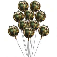 10pcs 18 Inch Brain Fog Theme Weird Ball Foil Balloons, Suitable For Birthday Party Decoration, Jungle Party Setup - Multicolor - View 6