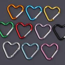 5pcs/Pack Large Heart-Shaped Zinc Alloy Spring Snap Hooks 43X42mm, Colorful Heart-Shaped Keychain Clasp, Bag Buckle, DIY Hanging Hook Material Accessory - Heart-shaped Carabiner - View 7