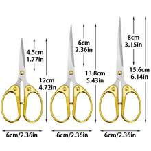 Juego de 3 piezas de tijeras de oficina, tijeras de manualidades: 4.7 pulgadas, 5.3 pulgadas, 6 pulgadas, hojas ultra afiladas, tijeras de oficina duraderas, tijeras multiusos para el hogar, la escuela, la costura, la tela - A - Ver 15