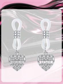 Adjustable Fake Nipple Rings Faux Nipple Dangles With Heart,Peal,Clear Rhinestones,Non Piercing Nipple Jewelry,Fake Nipple Piercings Valentines - Multicolor - View 13