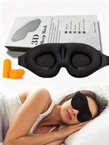 Masque de sommeil pour les yeux, masque de sommeil 3D contouré en forme de coupe pour les voyages et masque pour les yeux, masque de sommeil de nuit moulé concave, bloque la lumière, masque pour les yeux doux et confortable, convient pour les voyages, le yoga, la sieste - Multicolore - Voir 2