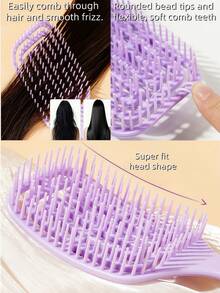 1 Stück Damen Hohlkamm, Rosenrot Moskitonetz Kamm, Kopfhautmassage Haarkamm, Damen Kamm, Trocken- und Nass-Dual-Use Paddelkamm, Luftkissenkamm für Zuhause geeignet für glattes und lockiges Haarstyling, antistatisch, Friseursalon, Schönheit, Reise-Essential Haarpflege-Tool, Halloween Weihnachtsgeschenk - Heißes Pink - Übersicht 8