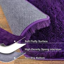 Soft Fluffy Area Rug For Living Room Bedroom, Plush Shag Rugs, Fuzzy Shaggy Accent Rugs For Boys Girls Rooms, Modern Apartment Dorm Indoor Furry Decor - 紫色 - 查看 10