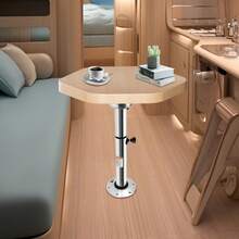 Silver Height‑Adjustable Table Pedestal Stand 56.5‑72cm, 55.12lbs Max Load Aluminum‑ABS, Removable RV Motorhome Yacht Table Support Bracket With Locking Knob - Silver - View 6
