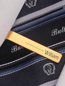 Custom Men's Wedding Tie Clip, Personalized Tie Clip, Stainless Steel Material, Customizable Engraving, Minimalist Wedding Accessory - Multicolor - View 12