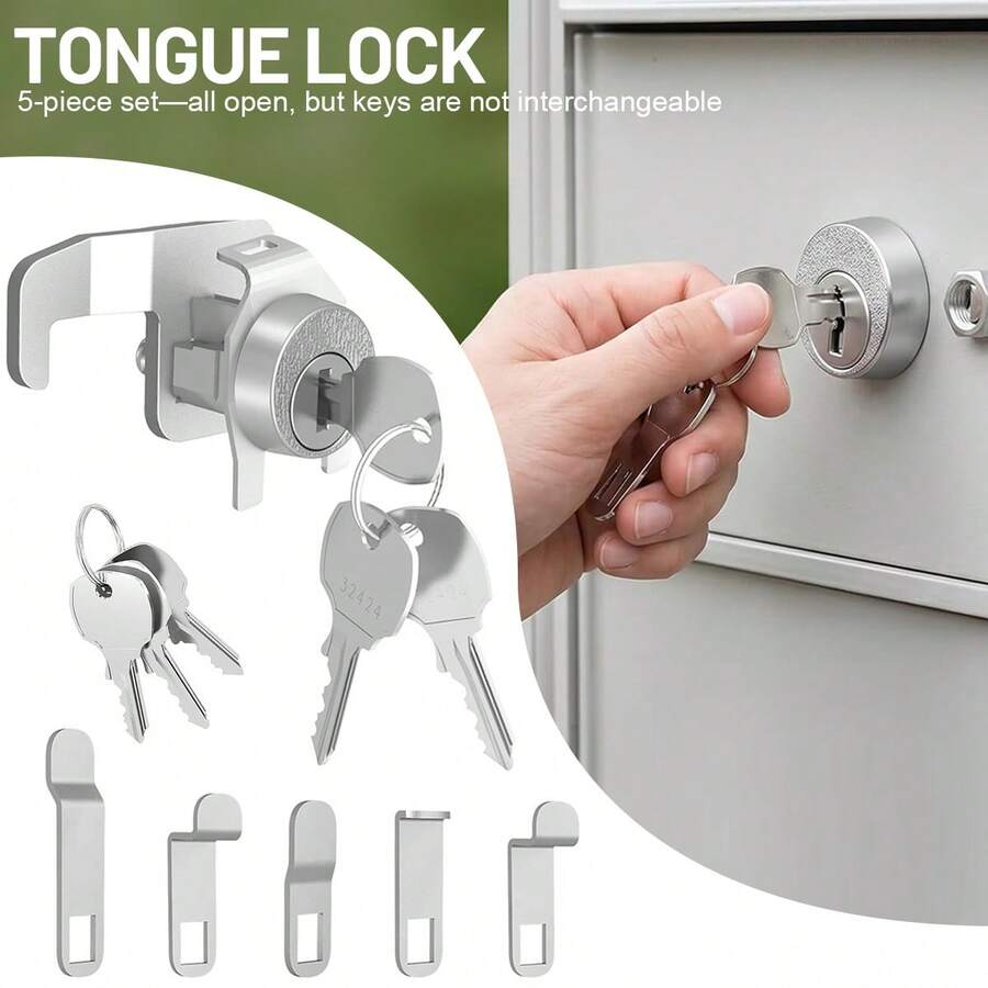 RV LOCK Metal Rotary Latch Toolbox Lock, Non-Interchangeable Key, Easy Installation, Security Lock Accessory For Toolbox And Storage Cabinet, Office And Dorm Key Lock Set, US Mailbox Lock, Mailbox Lock - Multiple Styles - View 1