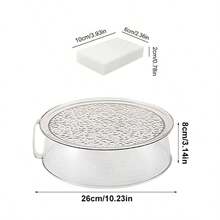 2pcs Multi-Functional Microwave Splash Guard With Cleaning Brush, Transparent Plastic, Heat Resistant Up To 200°C, Easy-Grip Handle, Suitable For Most Microwaves, Oil-Proof, Insect-Proof, Mosquito-Proof, Home Kitchen, Restaurant, Camping, Outdoor BBQ, Hot Food And Vegetable Preservation Cover, Kitchen Accessories - Transparent - View 2
