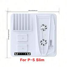 iplay Multi-Function Charging Cooling Stand For PlayStation 5 Slim, With Cooling Fan And Controller Charger, Includes 6 Game Cartridge Storage Boxes And 2 Storage Hooks - White - View 9