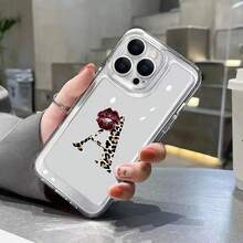 Leopard Letter Red Lips Clear Phone Case For IPhone 17 16 Plus 15 Pro Max 14 Pro 13 12 11 X XS XR 7 8 Plus 16E 17 Air Soft Cover - T18958 - 查看 3