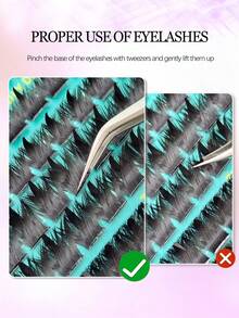Asiteo 144pcs D Curl Single Cluster False Eyelashes, 200D & Pointed Style, Thick Voluminous Soft Fluffy, Suitable For Home DIY Makeup, Travel, Gifting And Party - D - View 6
