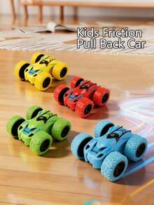 4WD Double-Sided Inertia Stunt Car, Friction Powered 360° Rotating Off-Road Racing Toy, Vibrant Mixed Colors, Durable Anti-Drop Rounded Edges, Battery-Free, Suitable For Toddlers, Children, Boys And Girls Indoor And Outdoor Play, Birthday Gift, Halloween Gift - Multicolor - View 6