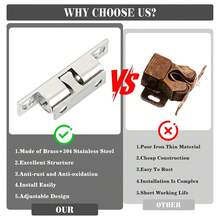 2Pcs Adjustable Double Roller Catch Cabinet Latch, Premium Solid Brass Spring Loaded Double Ball Tension Door Catch With Mounting Screws, Heavy Duty Durable Hardware Fitting For Cabinet Closet Furniture Wardrobe & Interior Doors - Multicolor - View 4