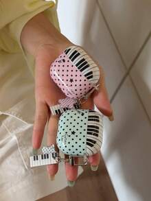 Polka Dot Patchwork Piano Key Musical Note Pro3 Apple 2 New 3/4/Pro/Pro2 Generation Pods Protective Case Earphone Shell Pro5 - Pink - View 3