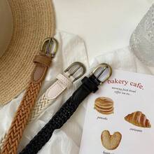 1pc New Korean Style Casual Wax Rope Braided Belt Women's Belt Clothing Decoration Pants Pocket - Multicolor - View 1