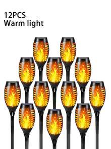 4/8/12 buah Lampu Obor Surya Luar Ruangan, Lampu Dekoratif Taman Bertenaga Surya dengan Efek Nyala Api Berkedip, Tahan Air IP44, Saklar Surya Otomatis, Cocok untuk Halaman Rumput, Pekarangan, Jalan Setapak, dan Penerangan Lanskap Jalan Masuk - cahaya hangat - View 2