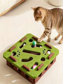 Set Kotak Mainan Kucing - Mainan Interaktif untuk Menggaruk, Mengasah Cakar, dan Bermain dengan Lonceng untuk Kucing, Pusat Aktivitas Kucing dari Kain Felt yang Tahan Lama, Cocok untuk Anak Kucing dan Kucing Dewasa, dan untuk Bermain, Tanpa Baterai - MultiWarna - View 4