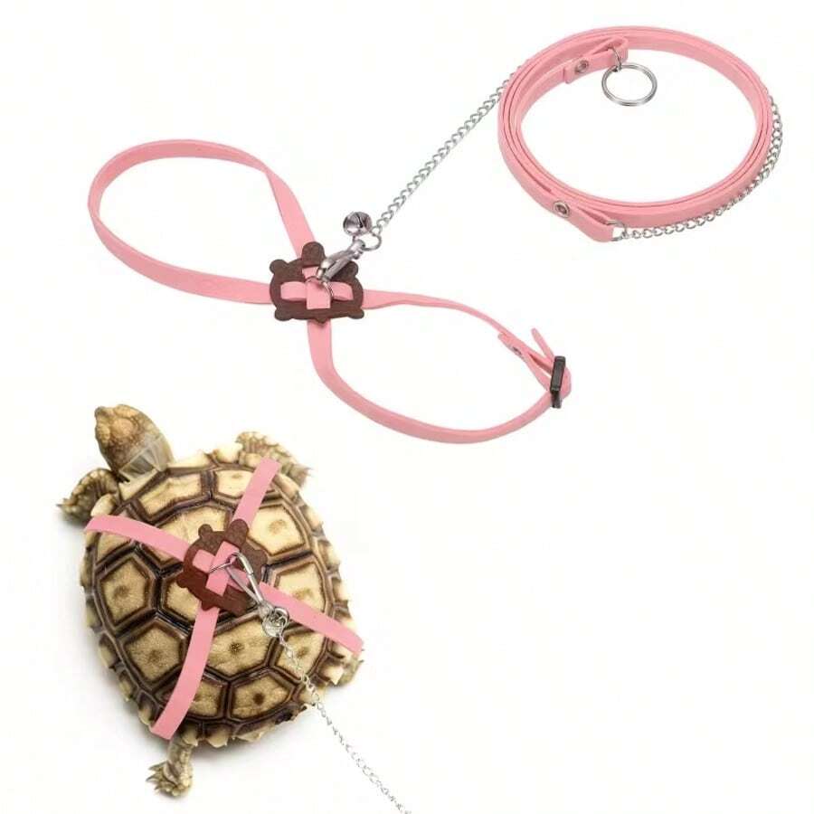 2pcs/Set(Single Item + Bell) Adjustable Soft Anti-Bite Portable Multifunctional Pet Walking Outdoor Walking Turtle Traction Belt Reptile Control Rope Outdoor Travel Home Halloween Christmas Gift. Hamster Accessory Guinea Pig Accessories Hamster Reptile Accessories - Multicolor - View 1