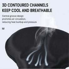 Thickened Silicone Bicycle Seat Cover, 3D Breathable Shock-Absorbing, Extra Wide Comfortable, Non-Slip Cycling Seat Cushion - Multicolor - View 6