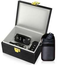 Faraday Box With Faraday Bags For Car Keys, Car Key Signal Blocking Box, Keyless Entry Car Key  Protector Anti-Theft Shielding Cage - A - View 1