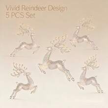 Crystal Flying Deer Christmas Decoration - Little Deer Christmas Tree Ornament, Iridescent Crystal Christmas Hanging Pendant, Transparent Decoration - 5Pcs - View 6