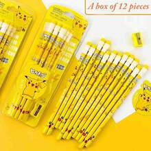 1set The Vibrant Yellow Cartoon Children's Pencil Is Easy To Pack, Suitable For Practicing Calligraphy And Painting. The Birthday Gift Is Practical And Beautiful. (Stochastic Style) - Multicolor - View 6